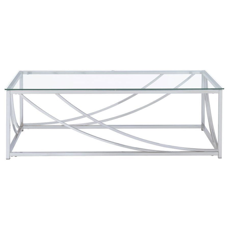 Lille - Rectangular Glass Top Coffee Table - Chrome - Atlantic Fine Furniture Inc