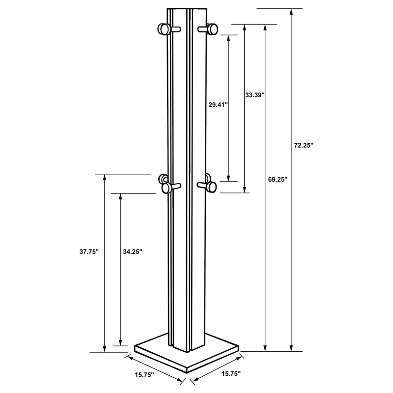 Rikkie - Coat Rack And Mirror - Walnut