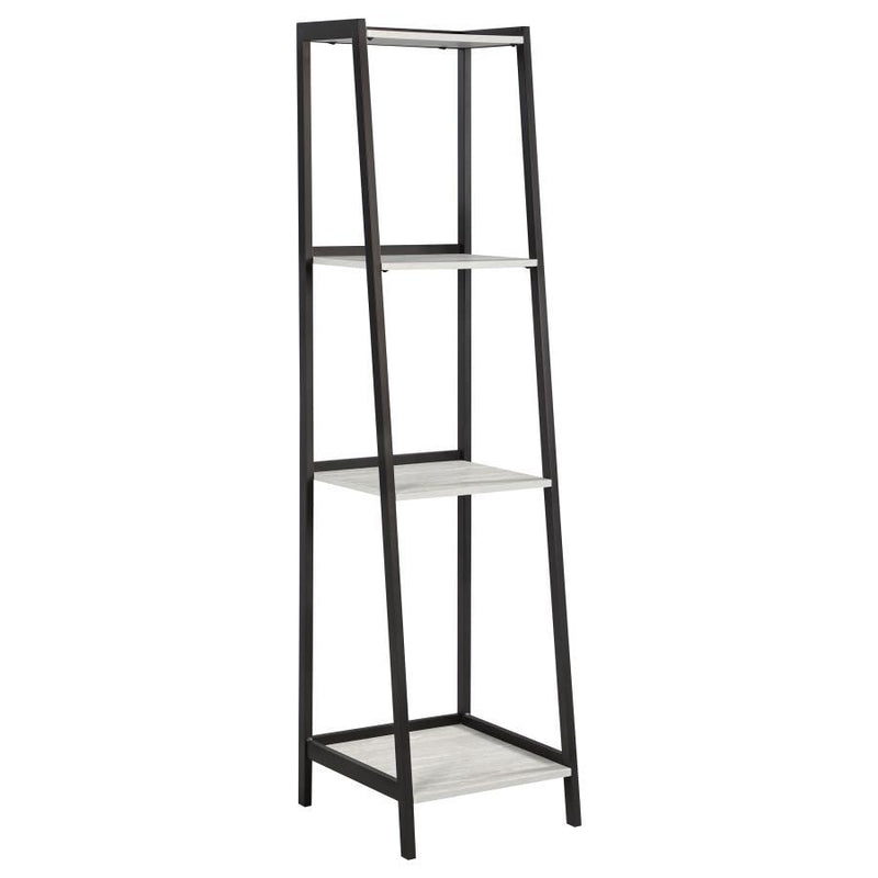 Pinckard - 3 Piece Ladder Desk And Bookcase Set - Gray Stone