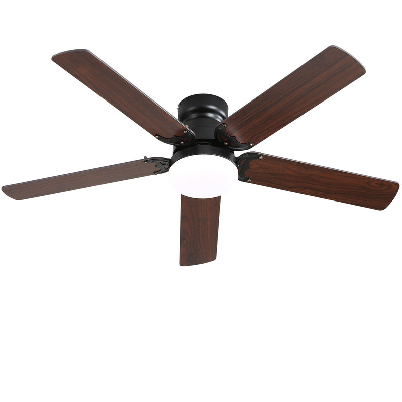 Modern Ceiling Fan With 3 Color Dimmable Light 5 Blades Remote Control Reversible Dc Motor For Bedroom - Black