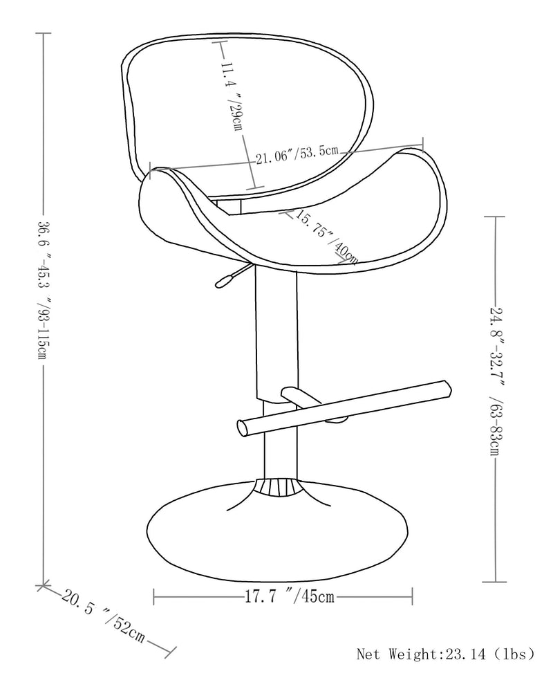 Marana - Multifunctional Handcrafted Bentwood Adjustable Swivel Bar Stool