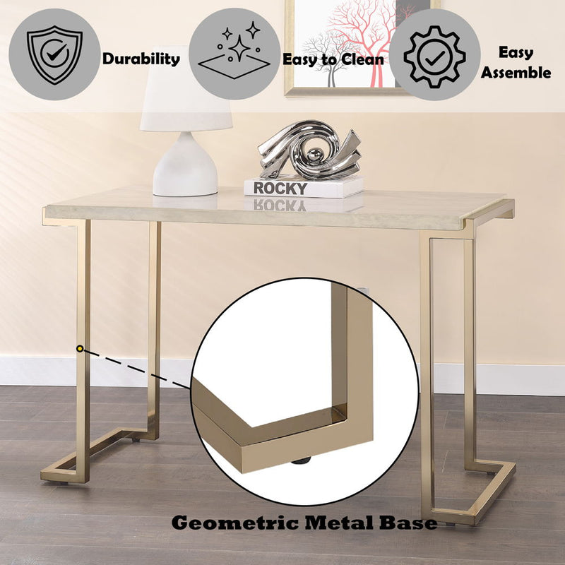 Boice II - Accent Table - Faux Marble & Champagne