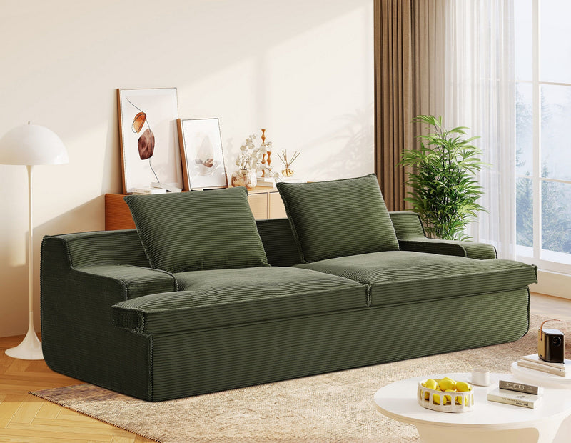 Nimbus - Oversized Full Foam 4 Seater Couch For Living Room Upholstered In Soft Corduroy, Wide Armrests