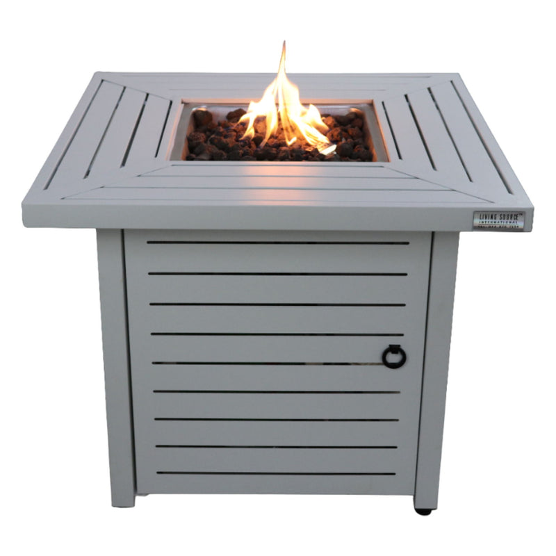 Outdoor Fire Pit Table With Lid - White Line