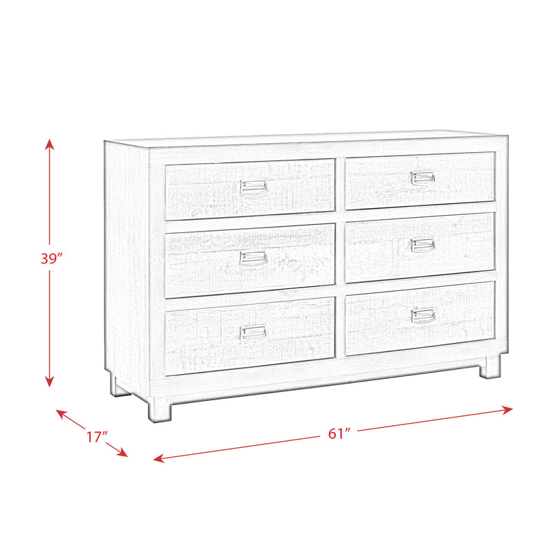 Harlington - 6-Drawer Dresser - Dark Chocolate