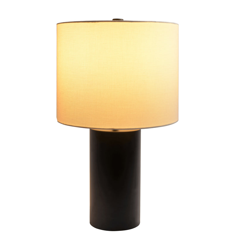 Aura - Table Lamp With On / Off Switch Block Base - Black / White