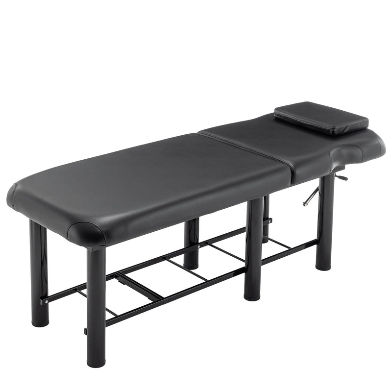 Professioanl Massage Table, Backrest Adjustable, Removable Headrest, Bottom Shelf Storage, Memory Foam Layer Salon Bed