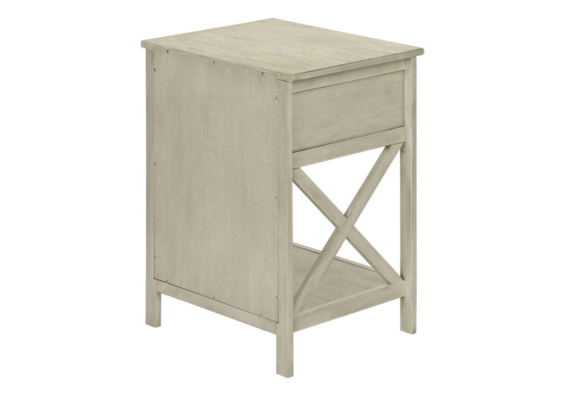 Accent End Table, 2 Tier, Storage Drawer, Transitional Style