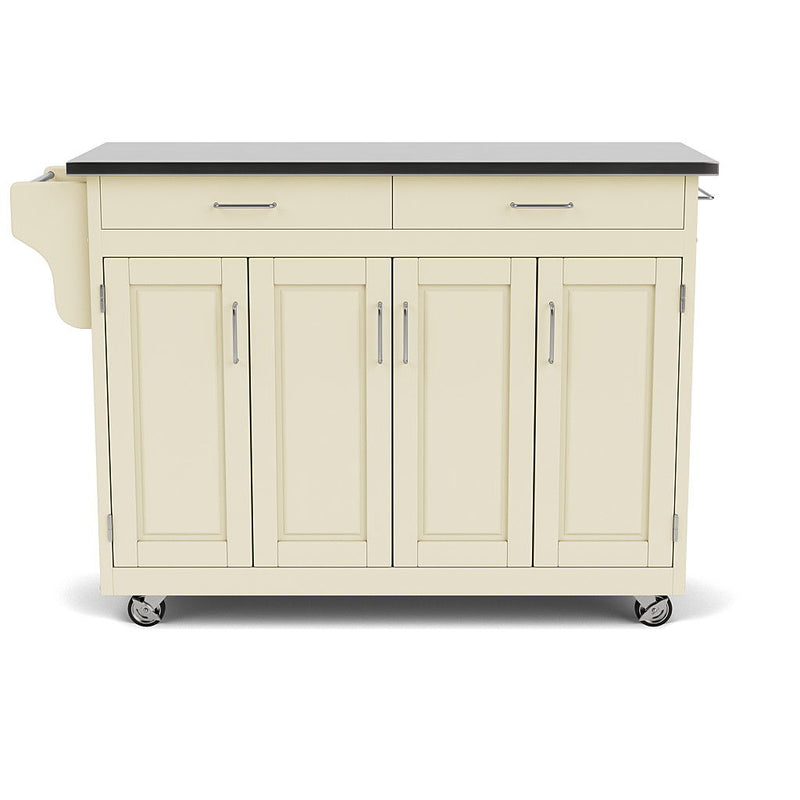 Create-A-Cart - 4 Doors Kitchen Cart - Steel Top