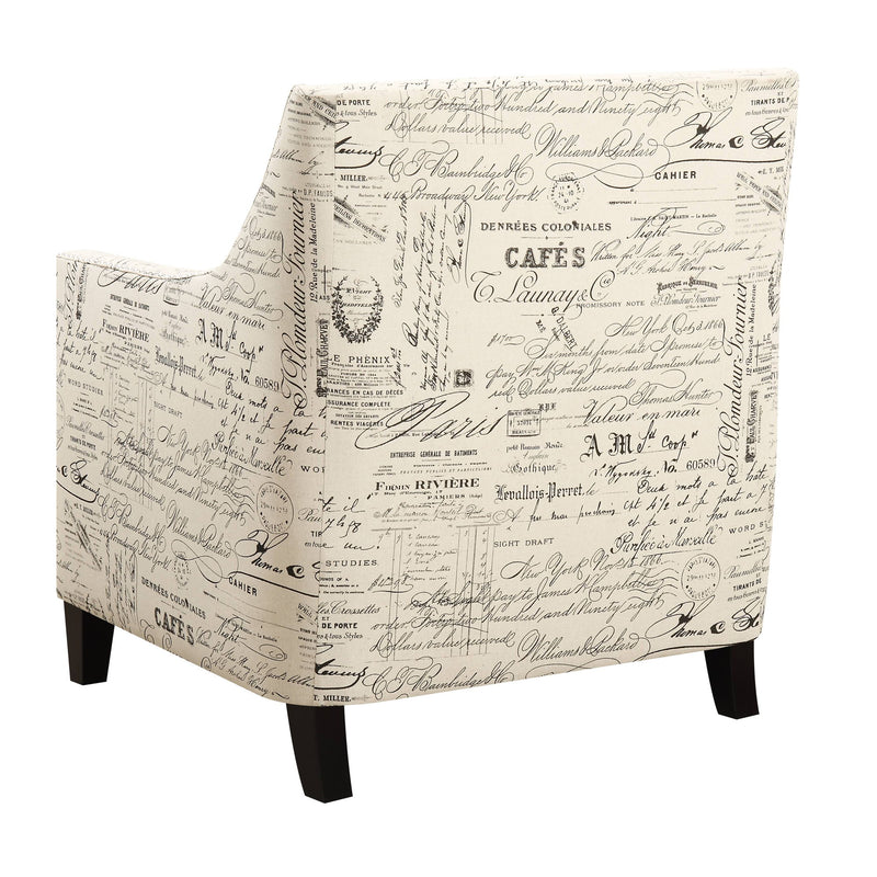 Erica - Chair & Ottoman - Beige / French Script