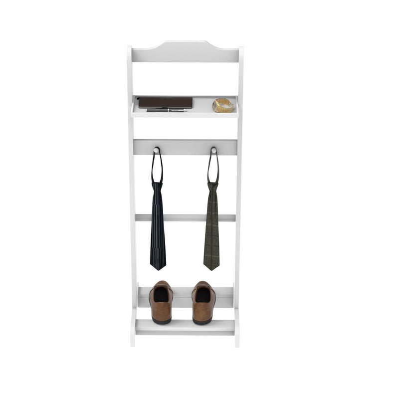 Accent Portable Garment Rack, Clothes Valet Stand With Storage Organizer