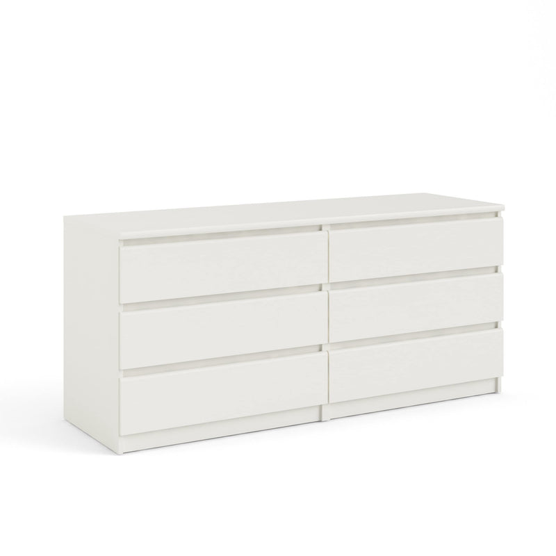 6 Drawer Double Dresser For Bedroom Living Room Hallway - White