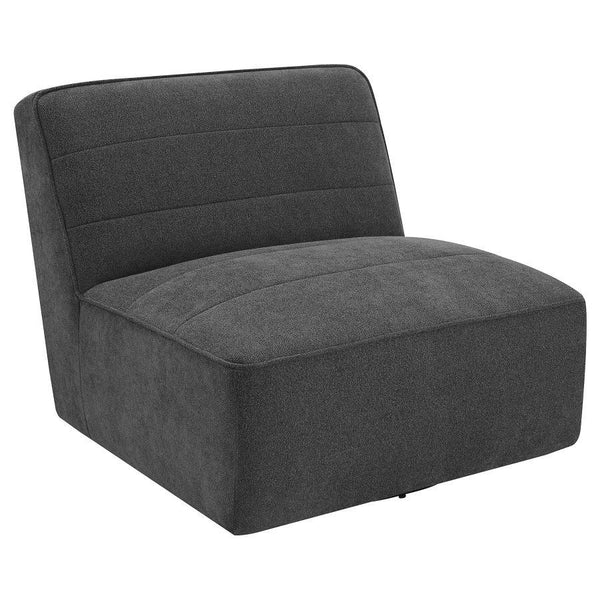 Cobie - Upholstered Armless Swivel Chair - Dark Charcoal