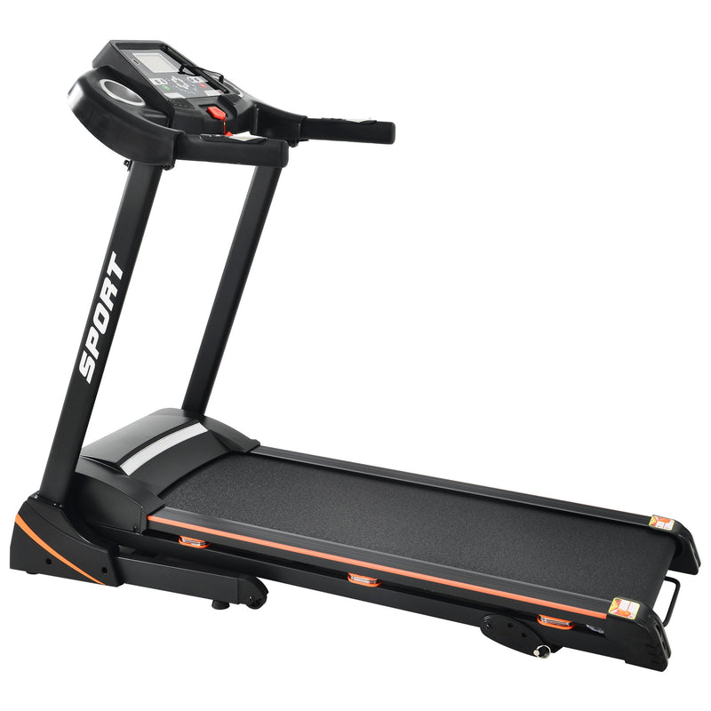 Folding Electric 3.5Hp Treadmill With Incline Medium Running Machine Motorised LCD Gym 330Lbs Folding Treadmill Electric Motorized Power 14.8Km / H Running Fitness Machine Gym - Black