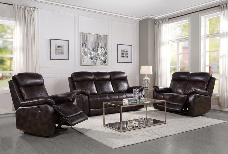 Perfiel - Recliner - 2 Tone Dark Brown Top Grain Leather