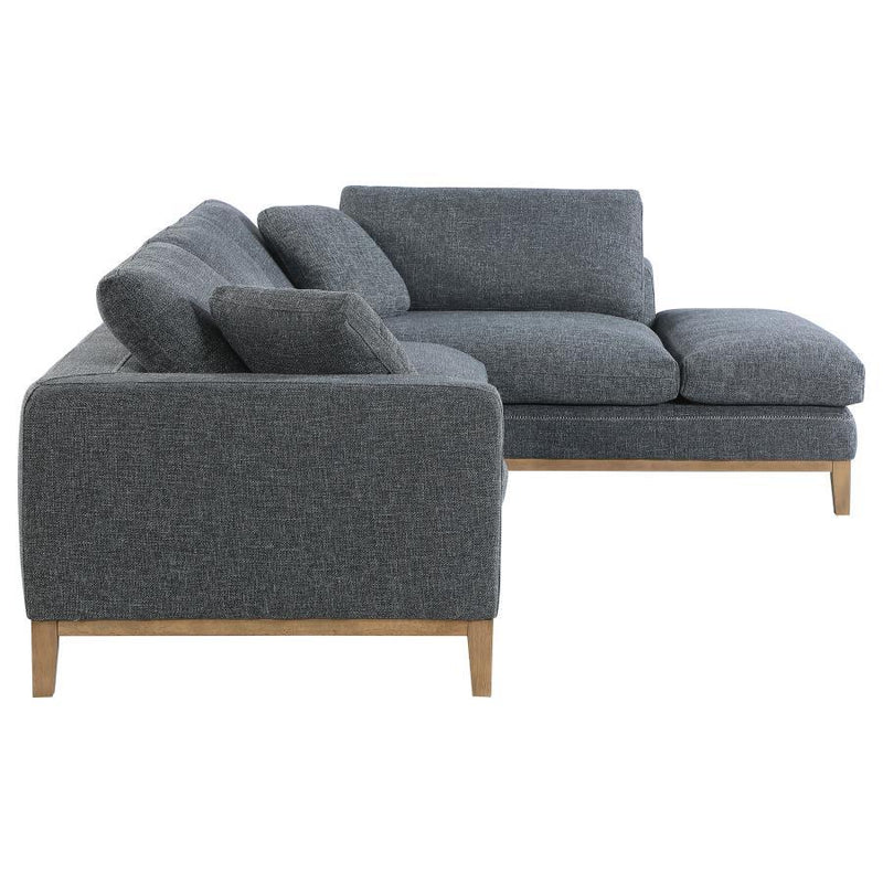 Persia - Upholstered Track Arm Sectional Sofa - Gray