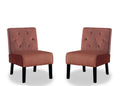 Reese - Living Room Armless Button Tufted Pattern Accent Chair (Set of 2)