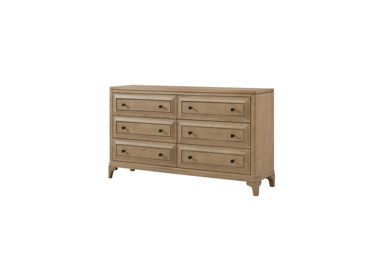 Queen Canopy Bedroom Set With A 2 Drawer Nightstand A Modern Dresser With Poster Mirror And A Door Chest - Sand