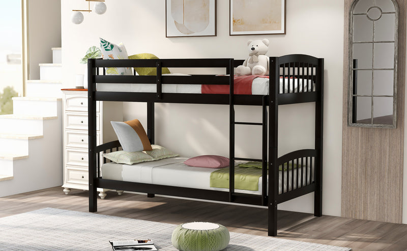 Twin Over Twin Bunk Bed with Ladder,Espresso ( OLD SKU: LP000066AAP)