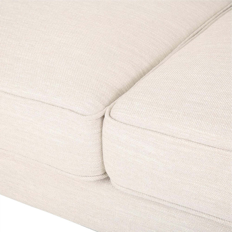 Comfy 3 Seat Sofa With Tufted Back And Arm, Modern For Living Room - Beige