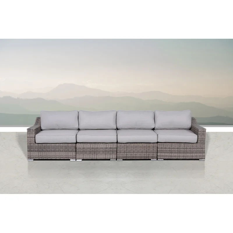 Rattan Sectional Sofa Set With Cushions