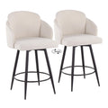 Dahlia - Contemporary Fixed Height Counter Stool With Round Footrest (Set of 2)