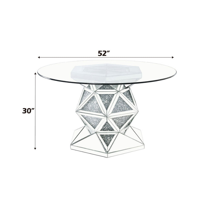 Noralie - Dining Table - Mirrored & Faux Diamonds - 30"