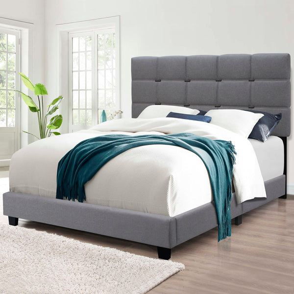 Queen Size Adjustable Linen Fabric Upholstered Bed Frame Vintage Collection Color Fits Any Room