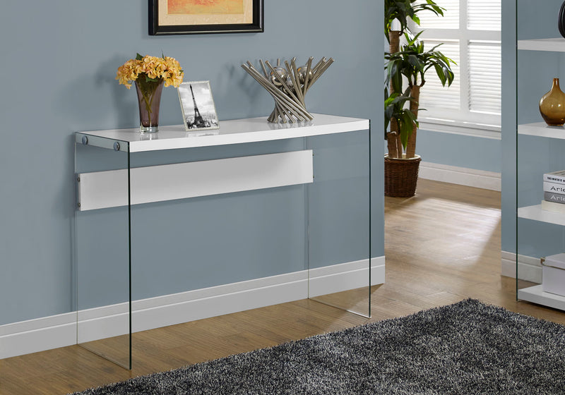 Accent Console Table For Entryway, Glossy Spacious Surface