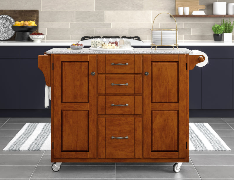 Create-A-Cart - Kitchen Cart - Pepper Granite Top