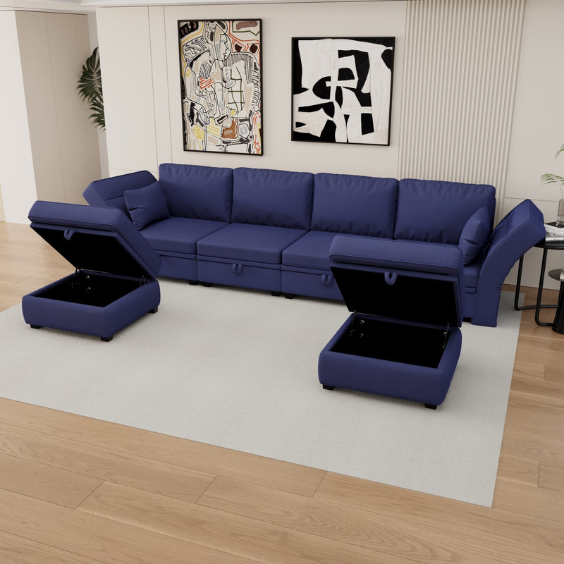 UNITED WE WIN Modular Sectional Sofa U Shaped Modular Couch with Reversible Chaise Modular Sofa Sectional Couch with Storage Seats