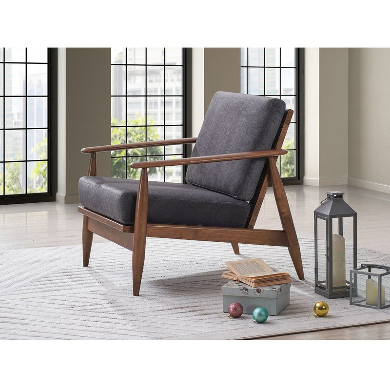 Alisa - Accent Chair - Charcoal & Brown