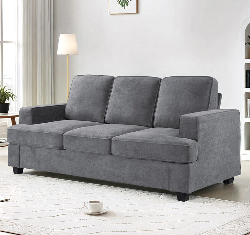 Modern Sofa, Comfortable 3 Seater Couch With Deep Seating, Loose Back Cushions, Wide Arms