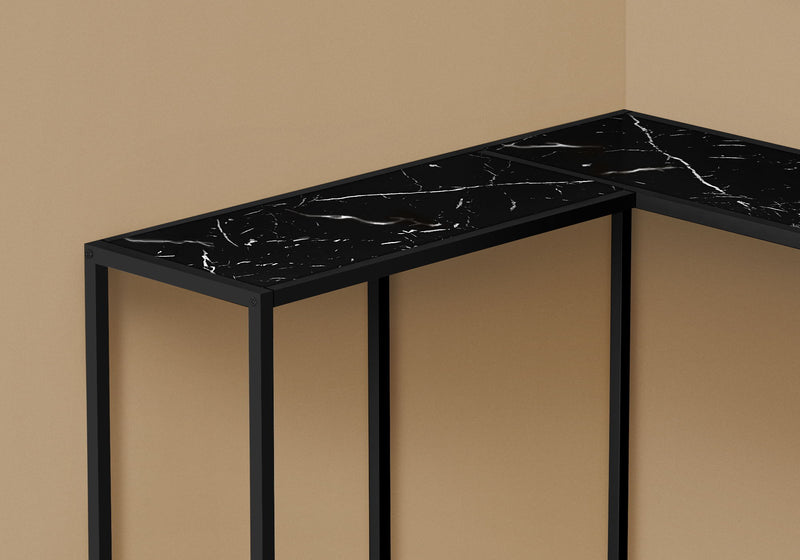 Corner Accent Console Table For Entryway, Unique L-Shaped Design