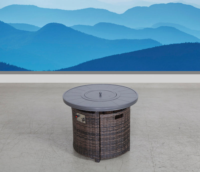 Outdoor Fire Pit Table With Lid - Espresso