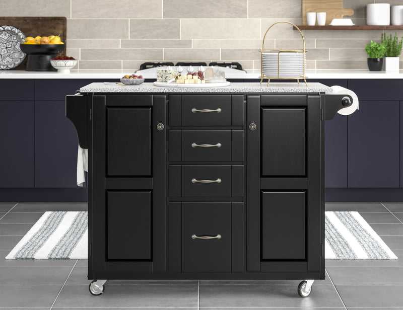 Create-A-Cart - Kitchen Cart - Pepper Granite Top