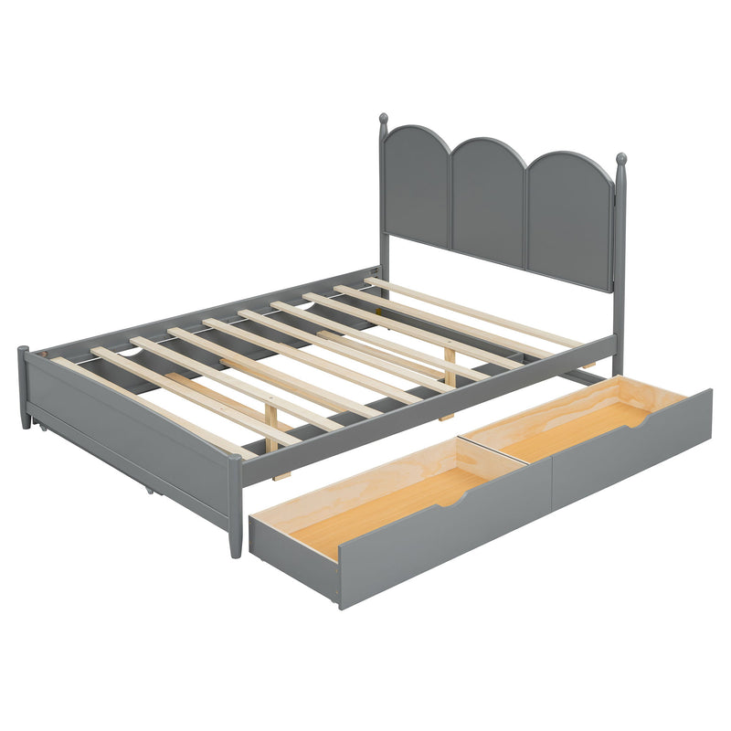 Platform Bed With With 2 Big Drawers And Trundle