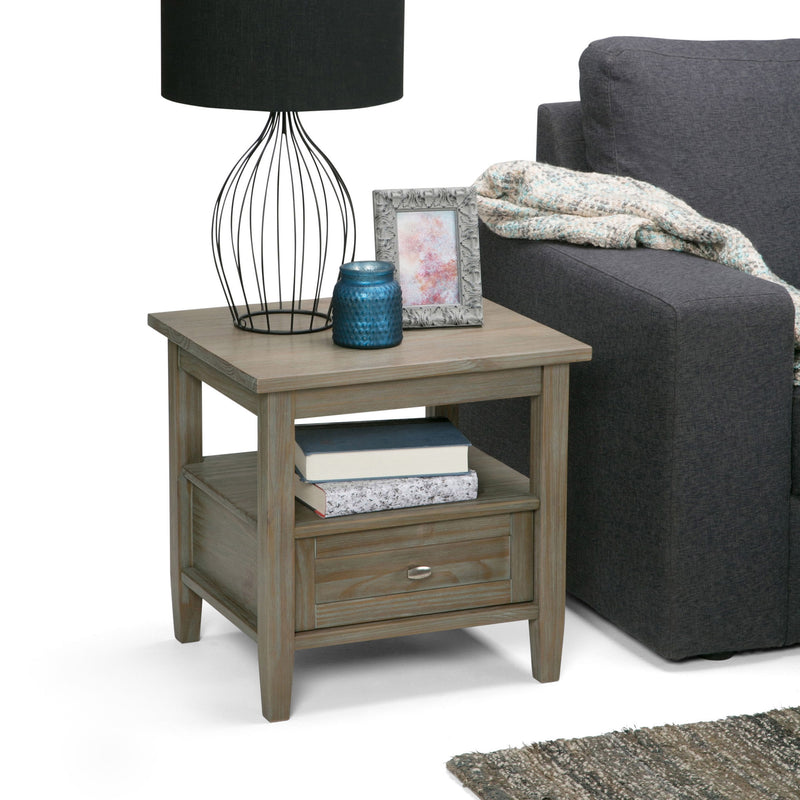 Warm Shaker - End Table - Distressed Gray