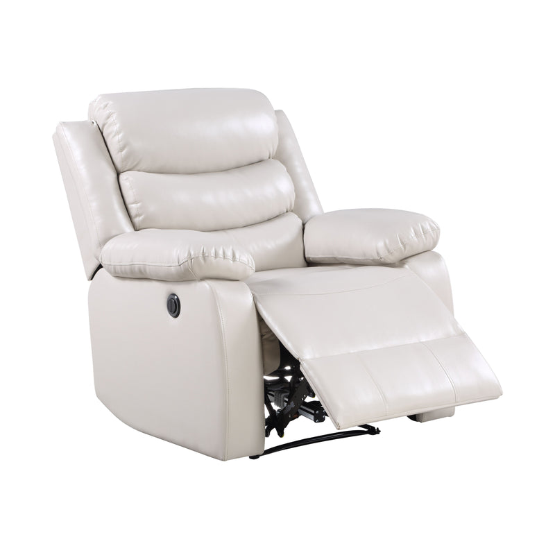 Eilbra - Synthetic Leather Power Motion Recliner - Beige