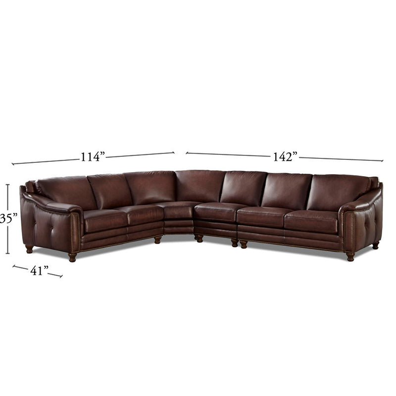 Belfast - Leather Sectional - Brown