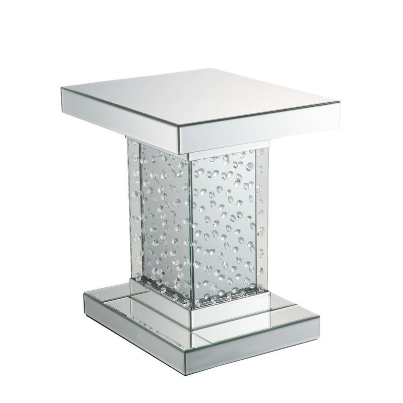 Nysa - End Table - Mirrored & Faux Crystals - 20"