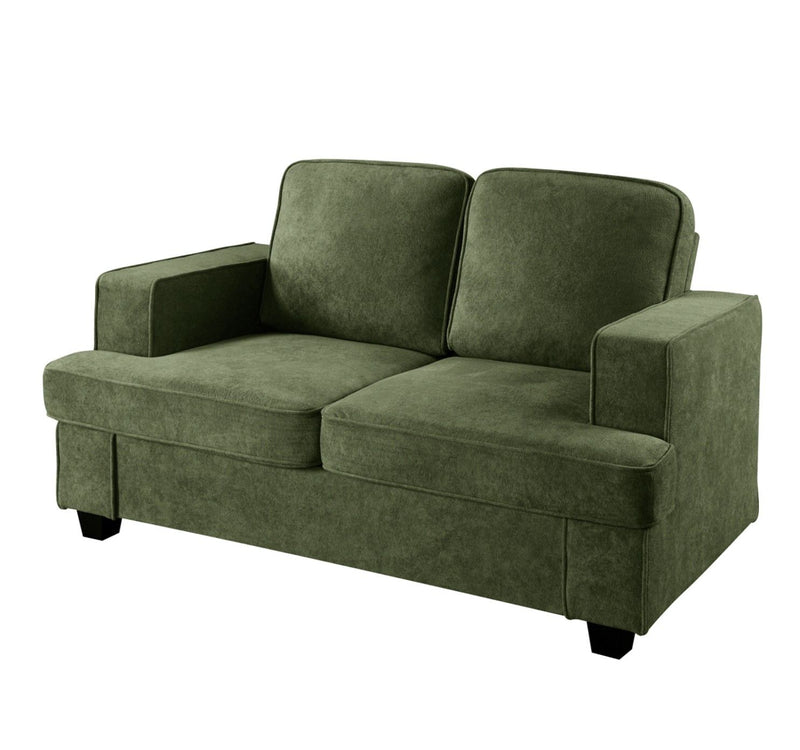 Modern Loveseat, Comfortable 2 Seater Couch With Deep Seating, Loose Back Cushions, Wide Arms