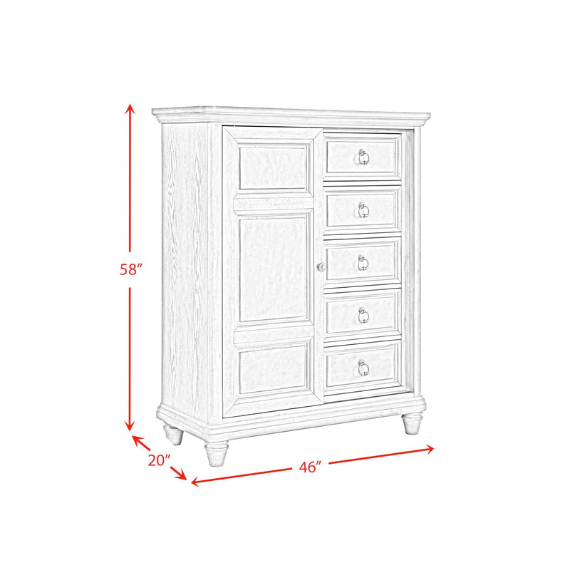 Whit-Ash - Panel Bedroom Set With Door Chest