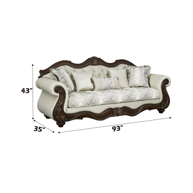 Pierce - 5 Pieces Living Room Set - Beige / Cherry