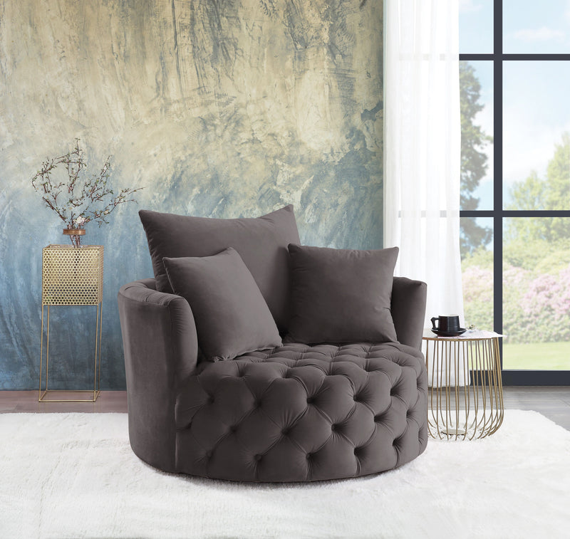 Zunyas - Velvet Accent Chair With Swivel