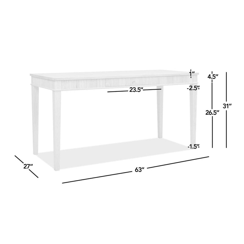 Dumont - Modern Farmhouse 1 Drawer Fluted Home Office Writing Desk - Natural Blonde