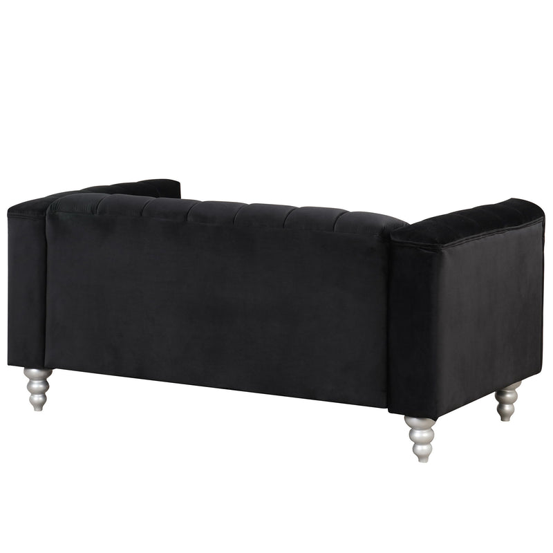 Modern Sofa Dutch Fluff Upholstered Sofa With Wood Legs, Buttoned Tufted Backrest