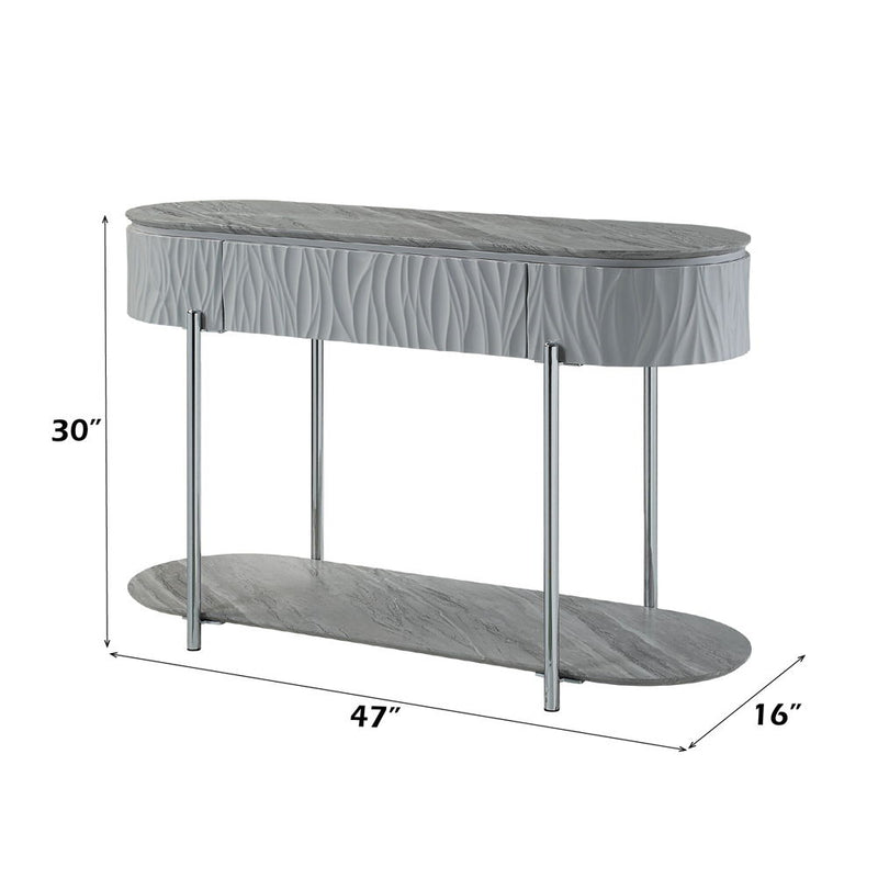 Yukino - Sofa Table - Gray High & Chrome