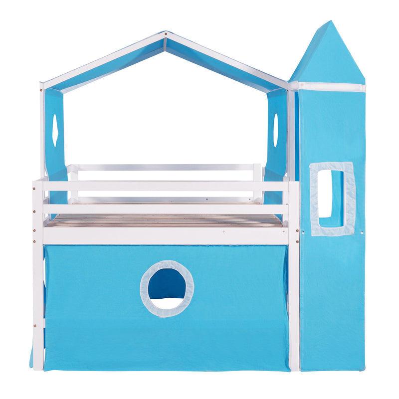 Loft Bed With Slide Tent And Tower