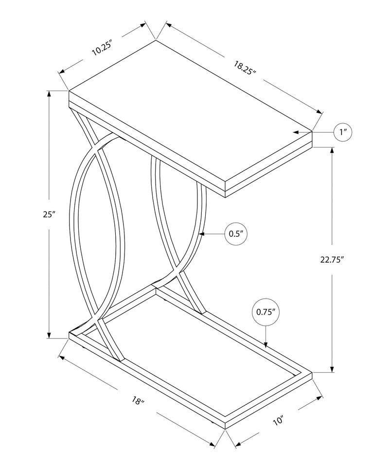 Accent Table, C - Shaped, Contemporary & Modern Design